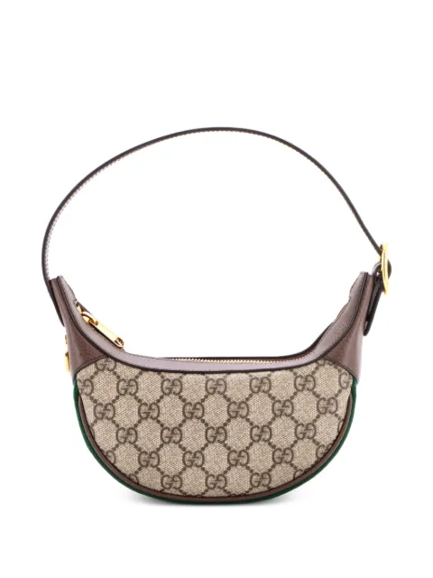 Gucci Pre-Owned Borsa passepartout Ophidia mini a mezza luna in tela cerata GG