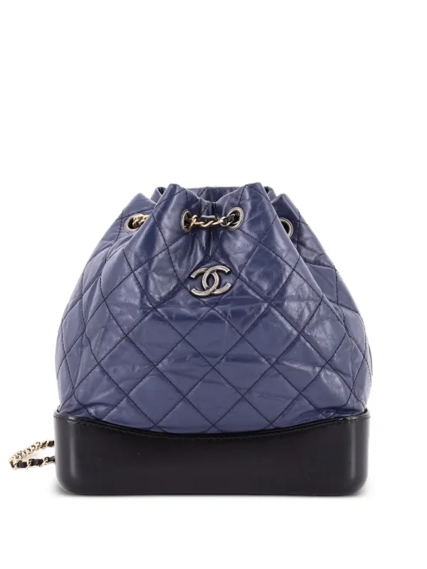 chanel gabrielle mini backpack Pre-Loved Chanel 2021/22 Black Leather Small Gabrielle CC Chain Backpack