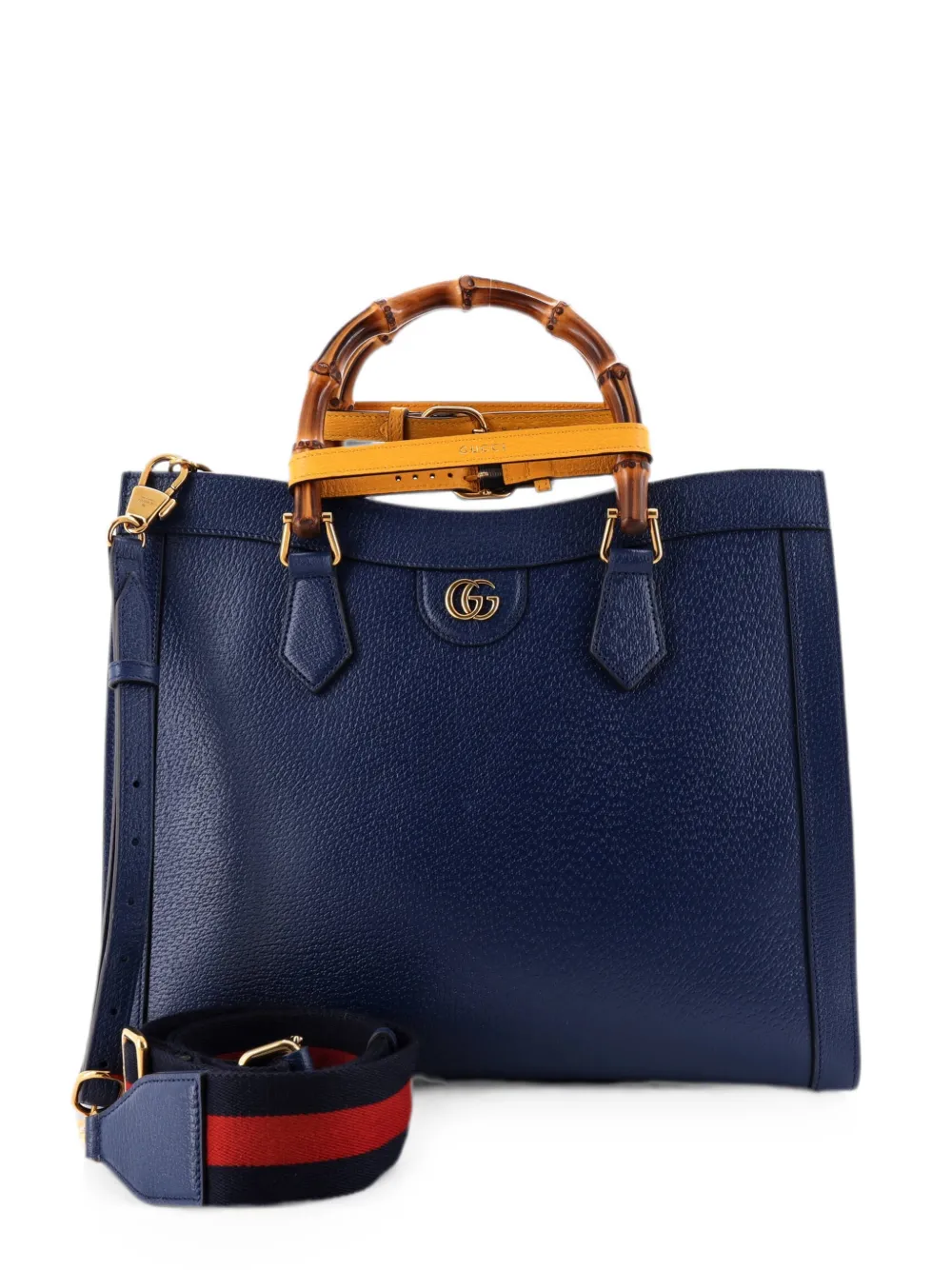 Gucci Pre-Owned Borsa tote Diana NM media in pelle con manico in bambù - Blu