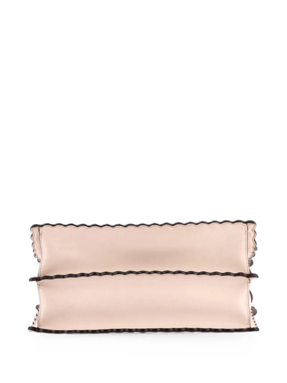 Fendi Pre-owned Kan I Bag Embroidered Studded Leather Medium Shoulder Bag in Neutrals, view 4