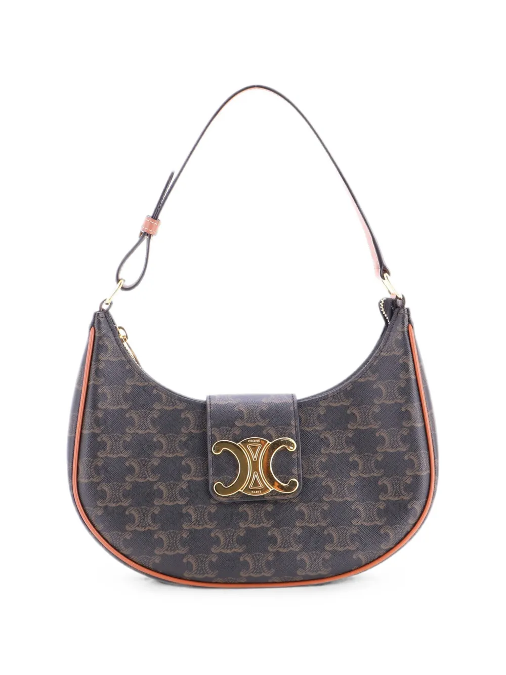Celine Pre-Owned Ava Triomphe Bag Triomphe Coated Canvas shoulder bag - Marrone