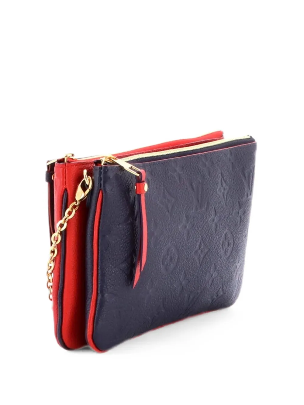 Louis Vuitton Pre-Owned Double Zip Pochette Monogram Empreinte Leather clutch bag - Blu