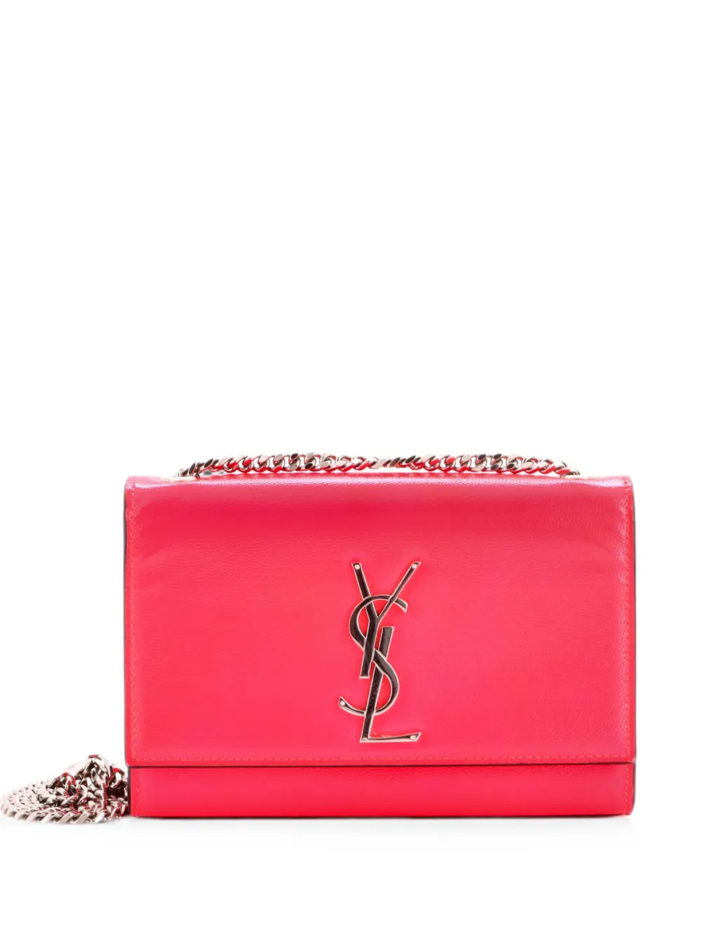Saint Laurent Pre-Owned Classic Monogram Grainy Patent Small crossbody bag - Rosa