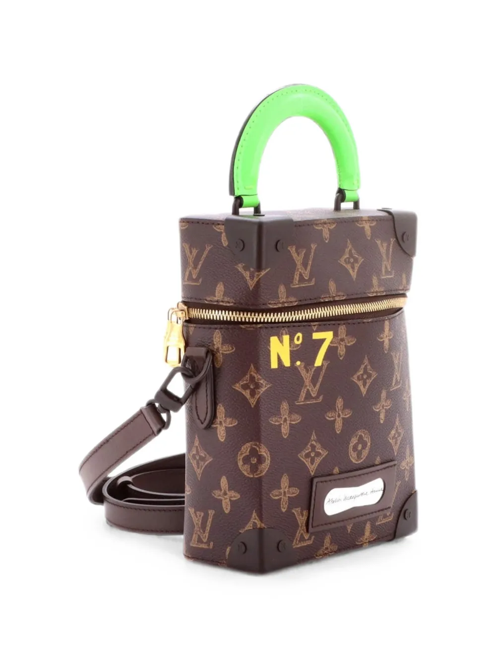Louis Vuitton Pre-Owned Borsa a tracolla Vertical Box Trunk No.7 Trunk L'Oeil in tela Monogram - Marrone