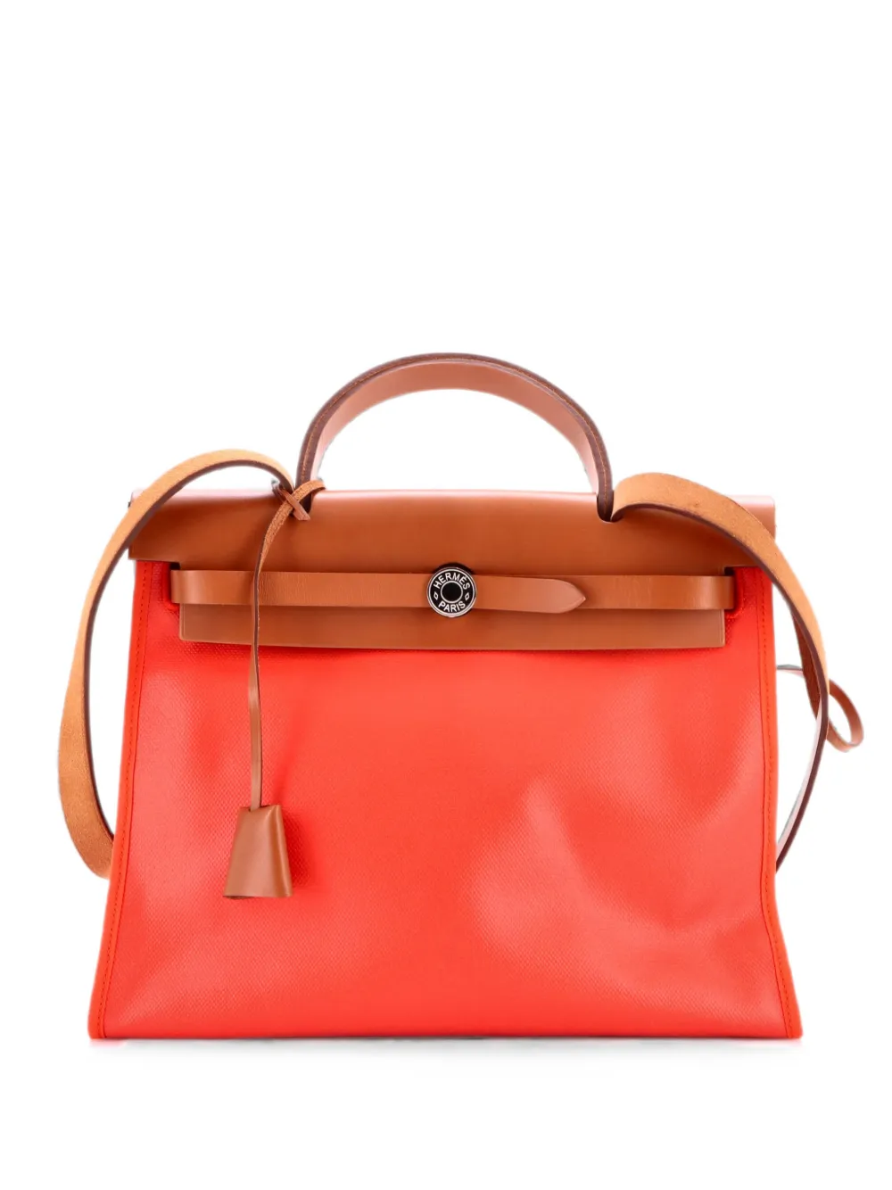 Hermès Pre-Owned Borsa a spalla Herbag Zip Berline Vache in tela e pelle 31 - Arancione