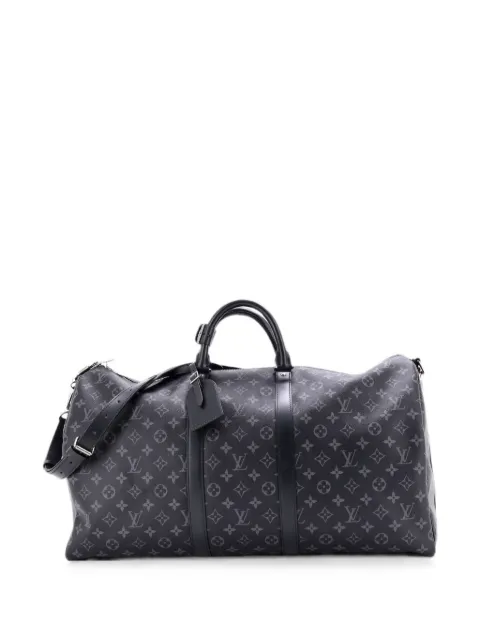 Louis Vuitton Pre-Owned Keepall Bandouliere Bag Monogram Eclipse Canvas 55 travel bag