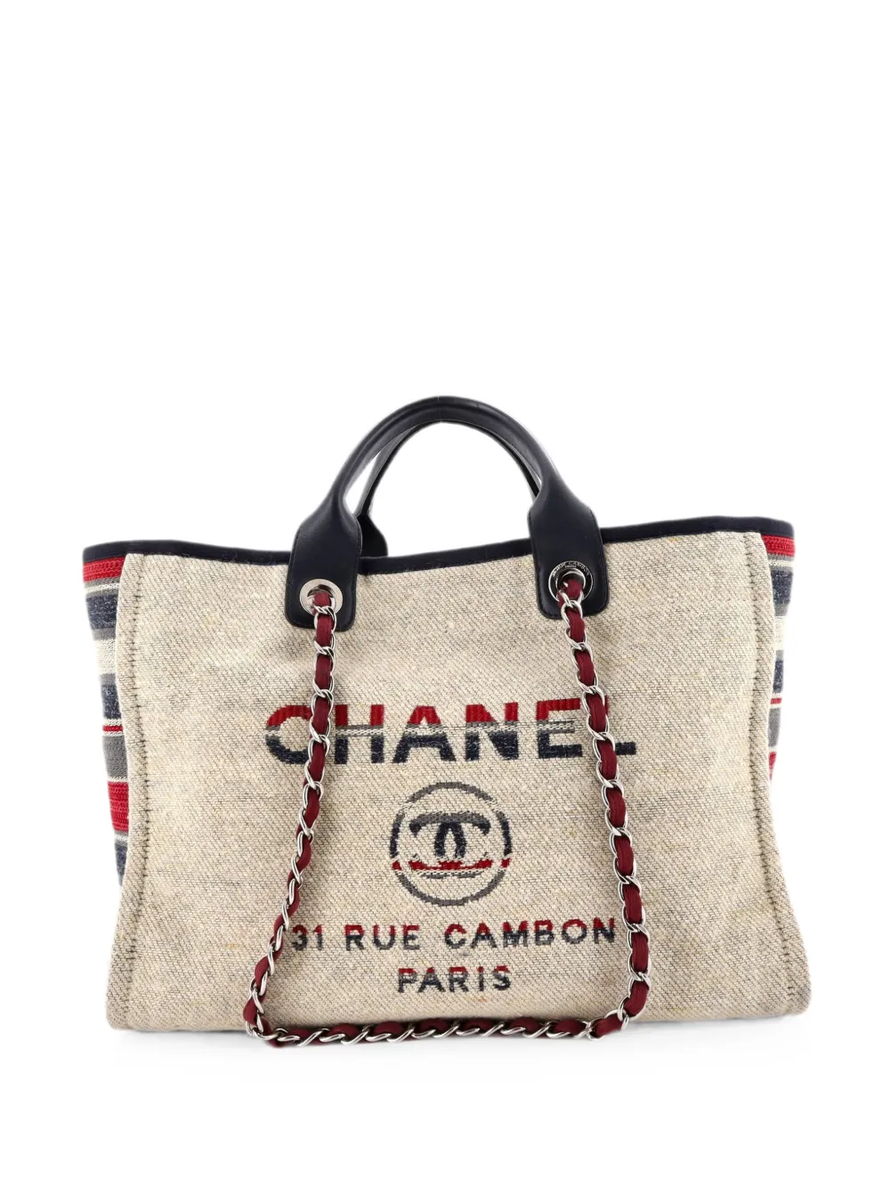 CHANEL Pre-Owned Deauville Canvas Medium tote bag - Multicolour