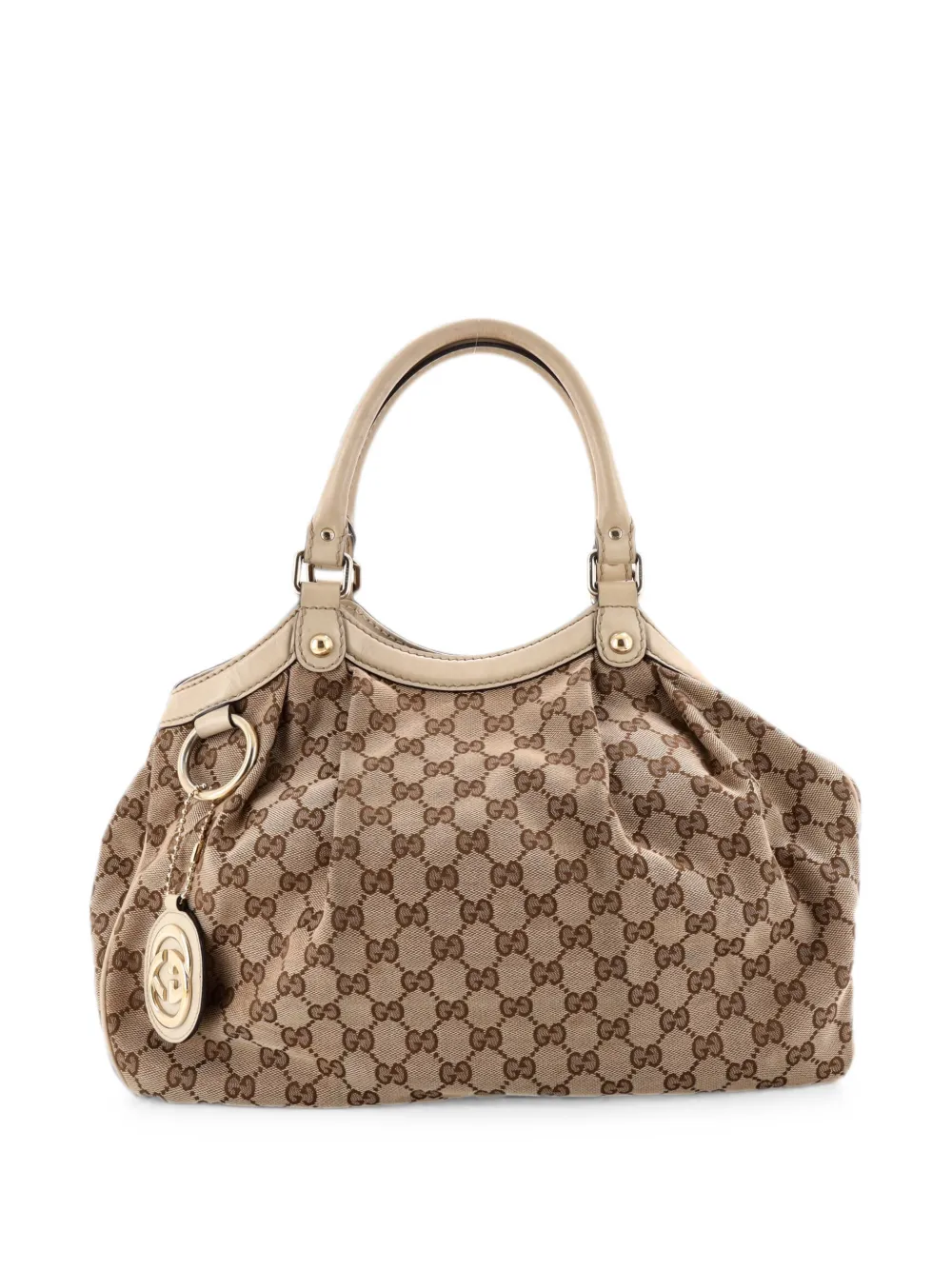 Gucci Pre-Owned Borsa tote Sukey media in tela GG e pelle - Marrone