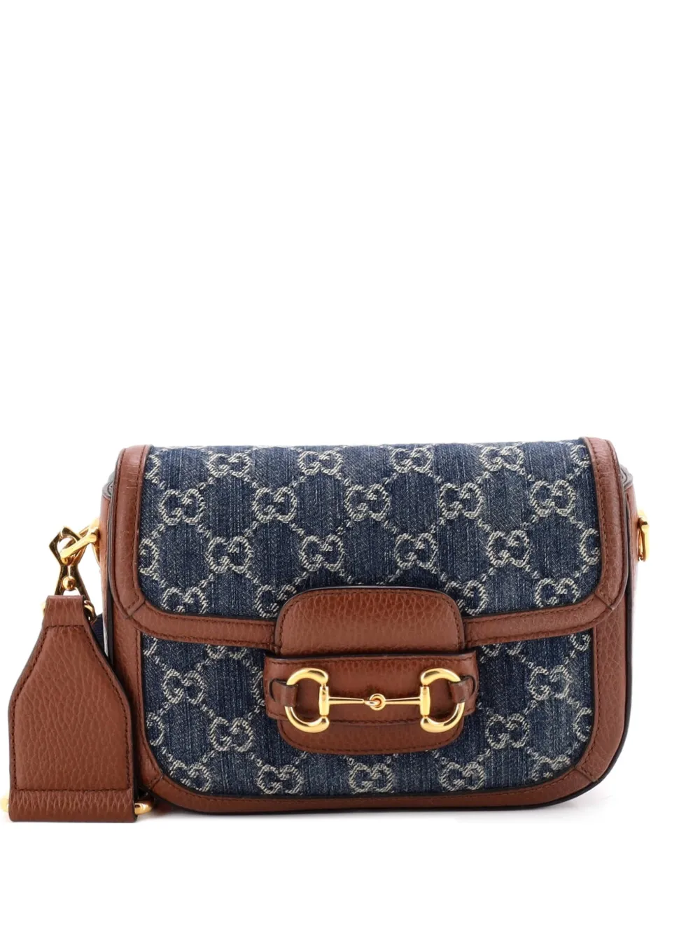 Gucci Pre-Owned Horsebit 1955 GG Denim Mini shoulder bag - Blu