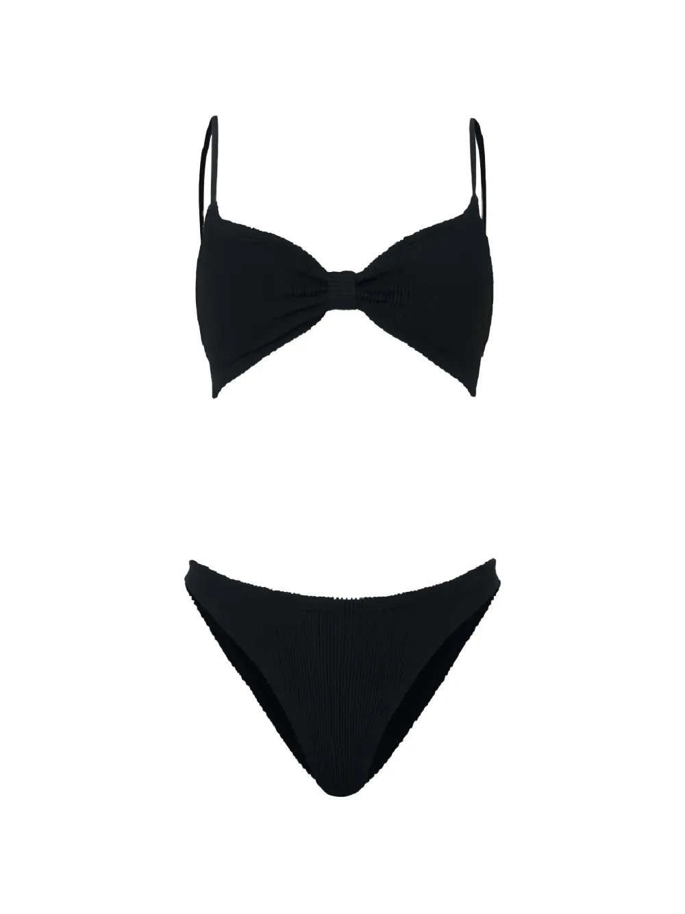 Hunza G Alicia crinkle-effect bikini - Nero