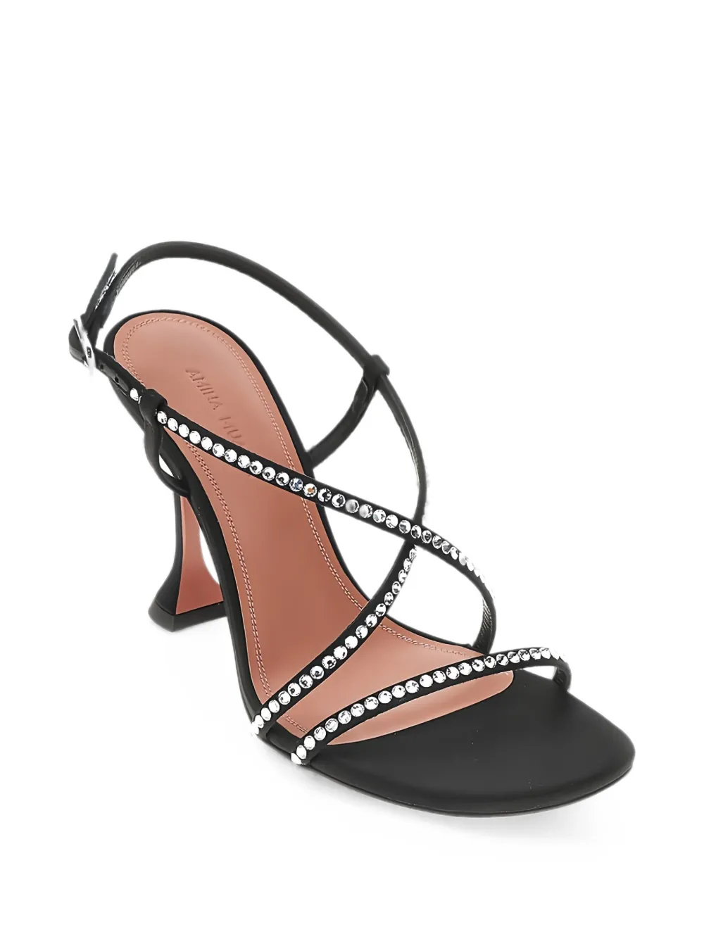 Amina Muaddi Sally heeled sandals Zwart