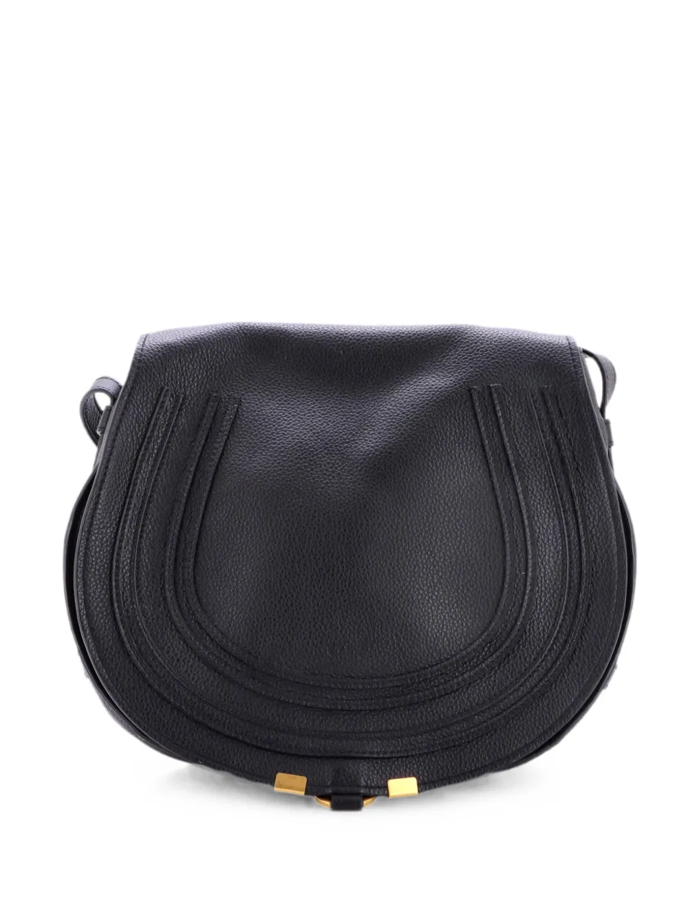 Chloé Pre-Owned Marcie Saddle Bag Leather Medium crossbody bag - Black