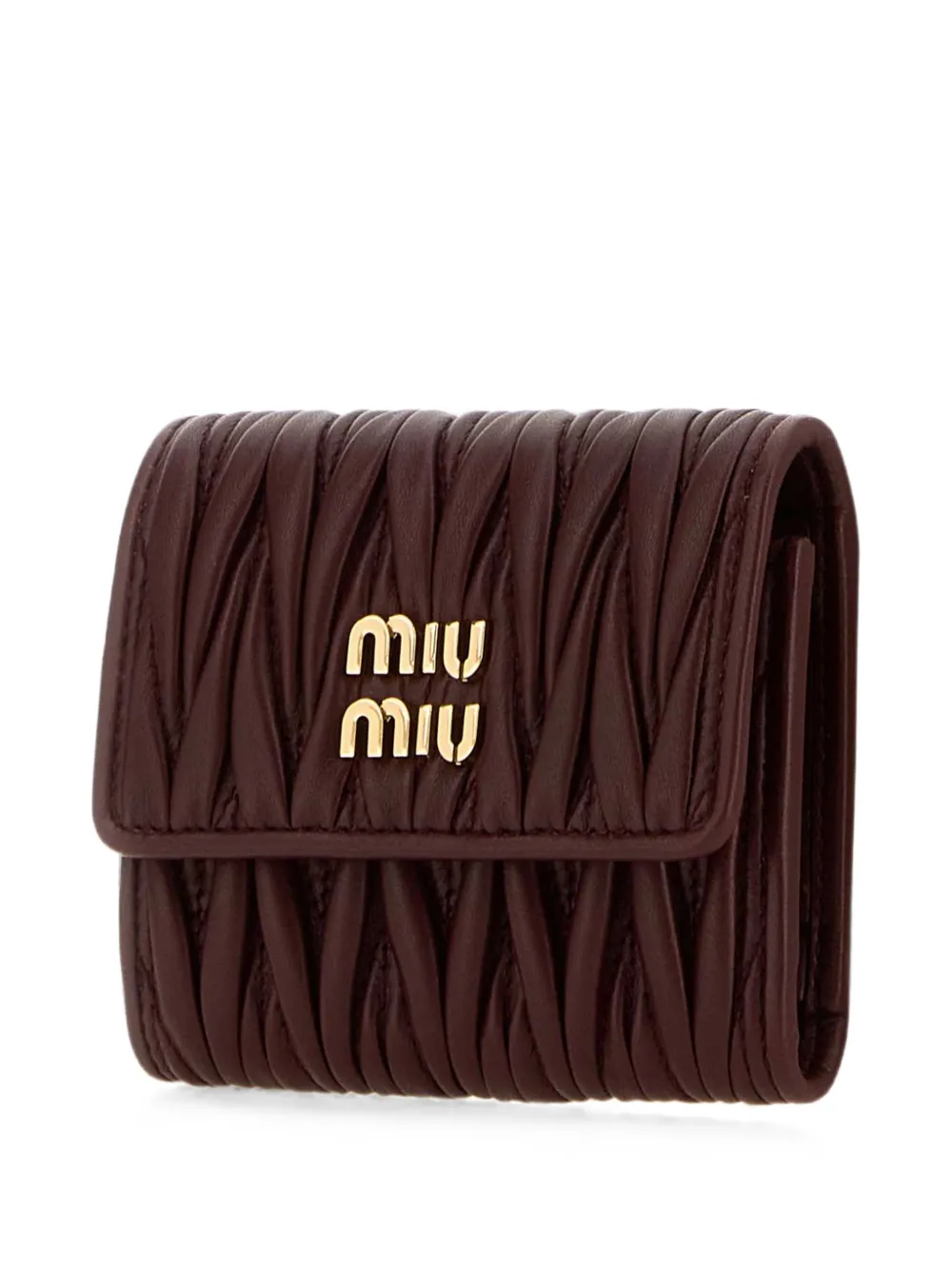 Miu Portemonnee van matelassé leer Rood