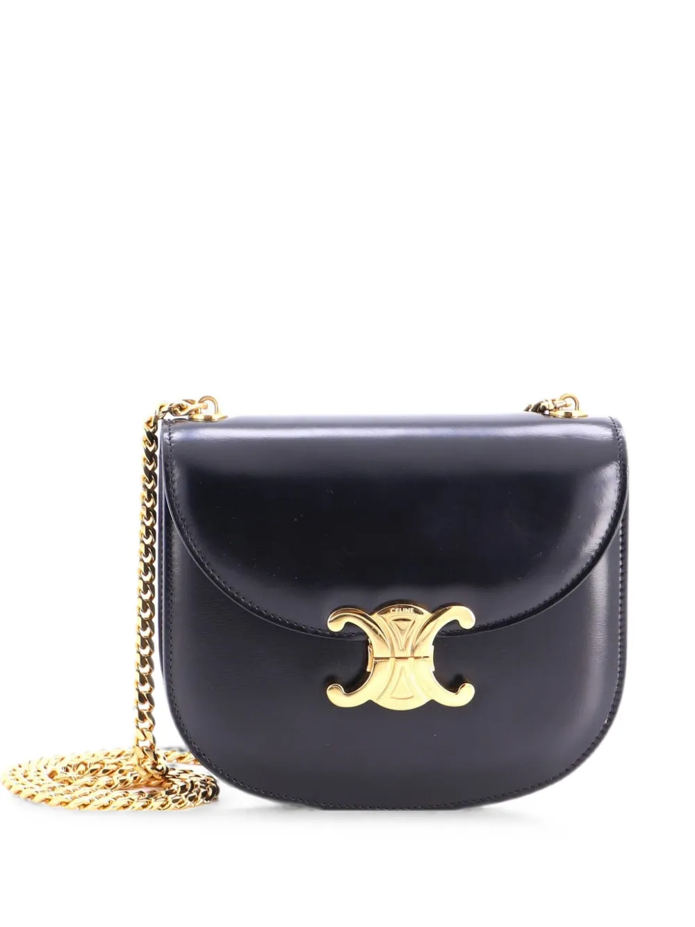 Celine Pre-Owned Triomphe Besace Clea Chain Flap Bag Leather shoulder bag - Black