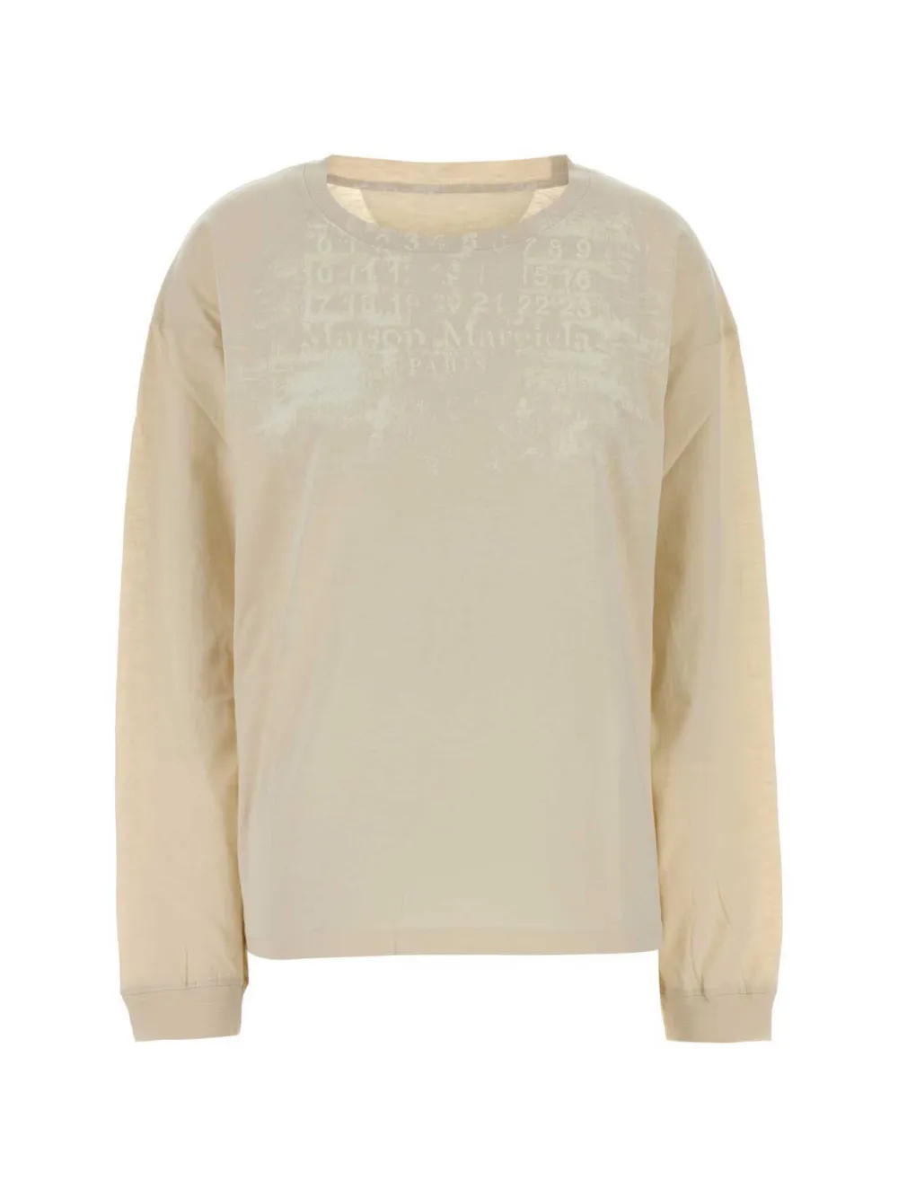 Maison Margiela T-shirt a maniche lunghe con logo - Toni neutri