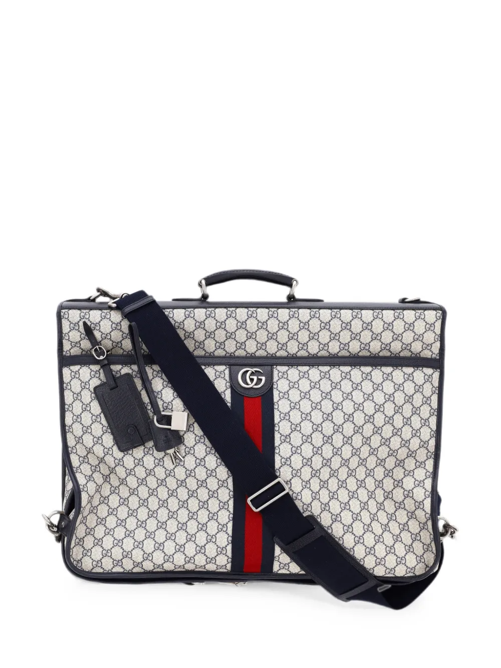 Gucci Pre-Owned Savoy Web Garment Bag GG Coated Canvas satchel - Blu