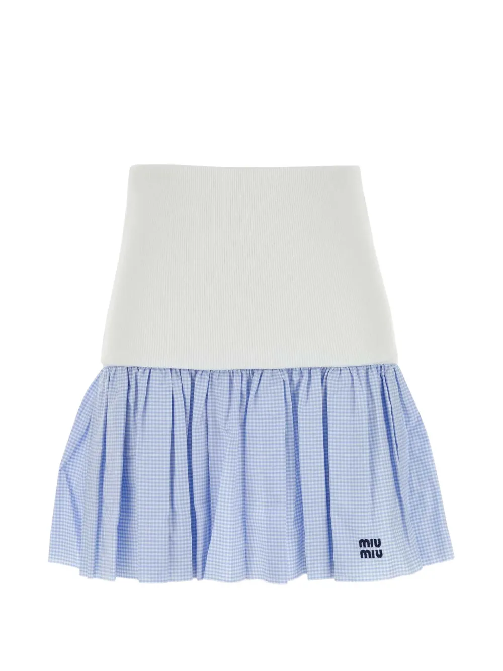 Miu Miu Minigonna a quadretti - Bianco