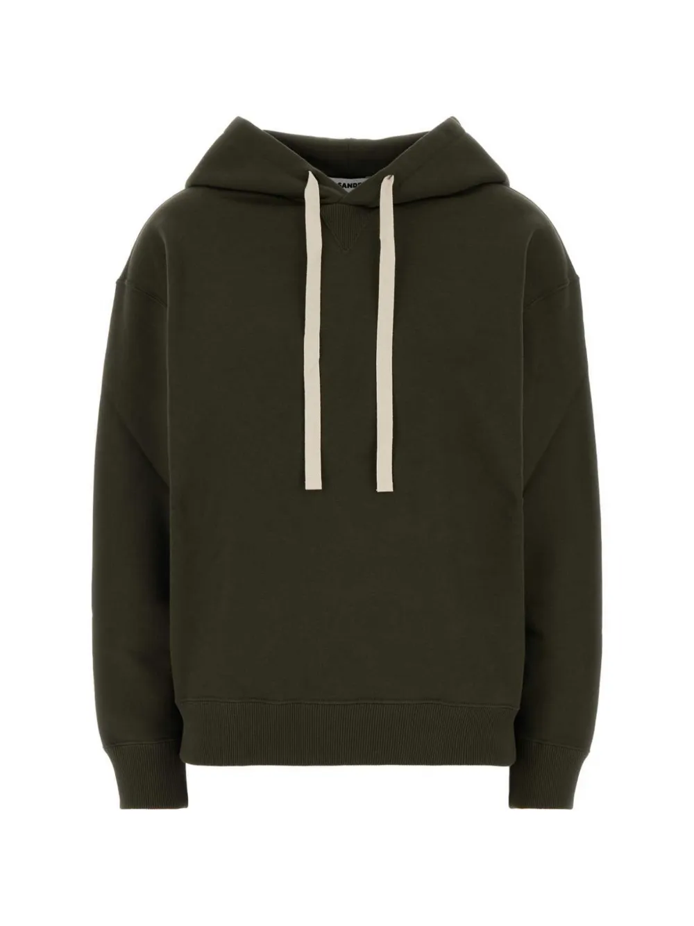 Jil Sander Felpa in cotone con cappuccio - Verde