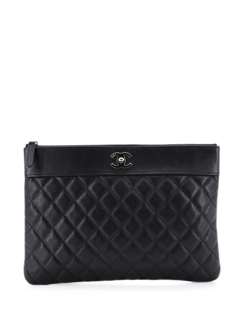 CHANEL Pre-Owned Clutch Mademoiselle O Case media in pelle di pecora trapuntata - Nero