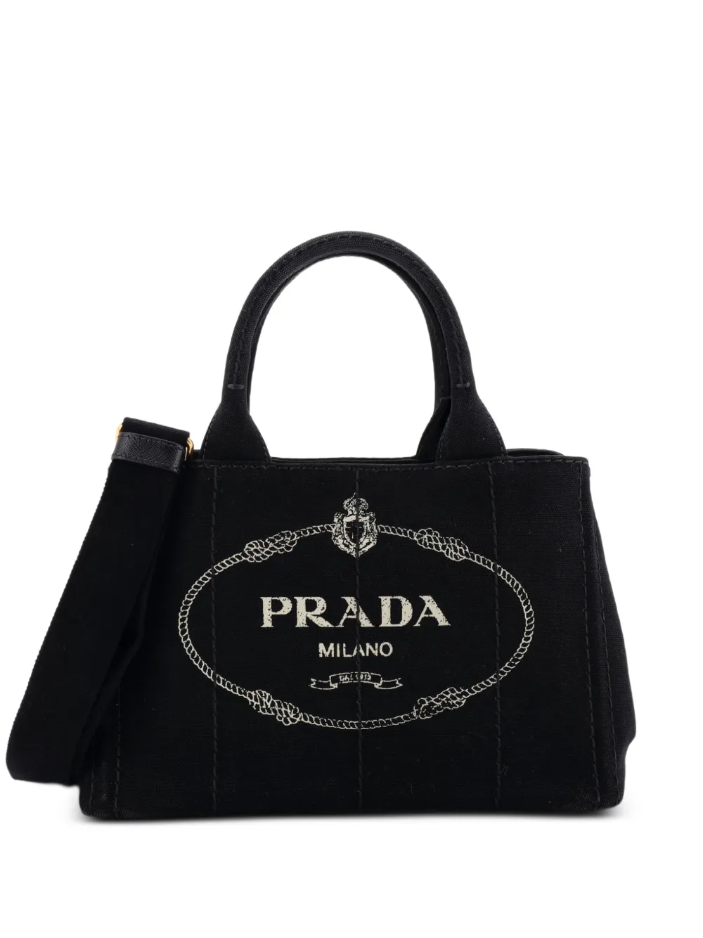 Prada Pre-Owned Canapa Convertible Canvas Mini tote bag - Nero