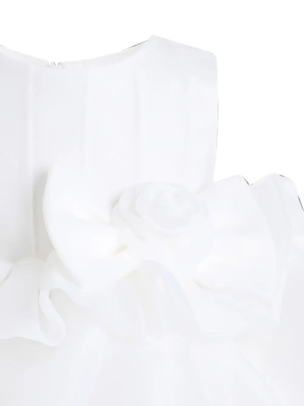 Tulleen Jurk met ruches en strikdetail Wit
