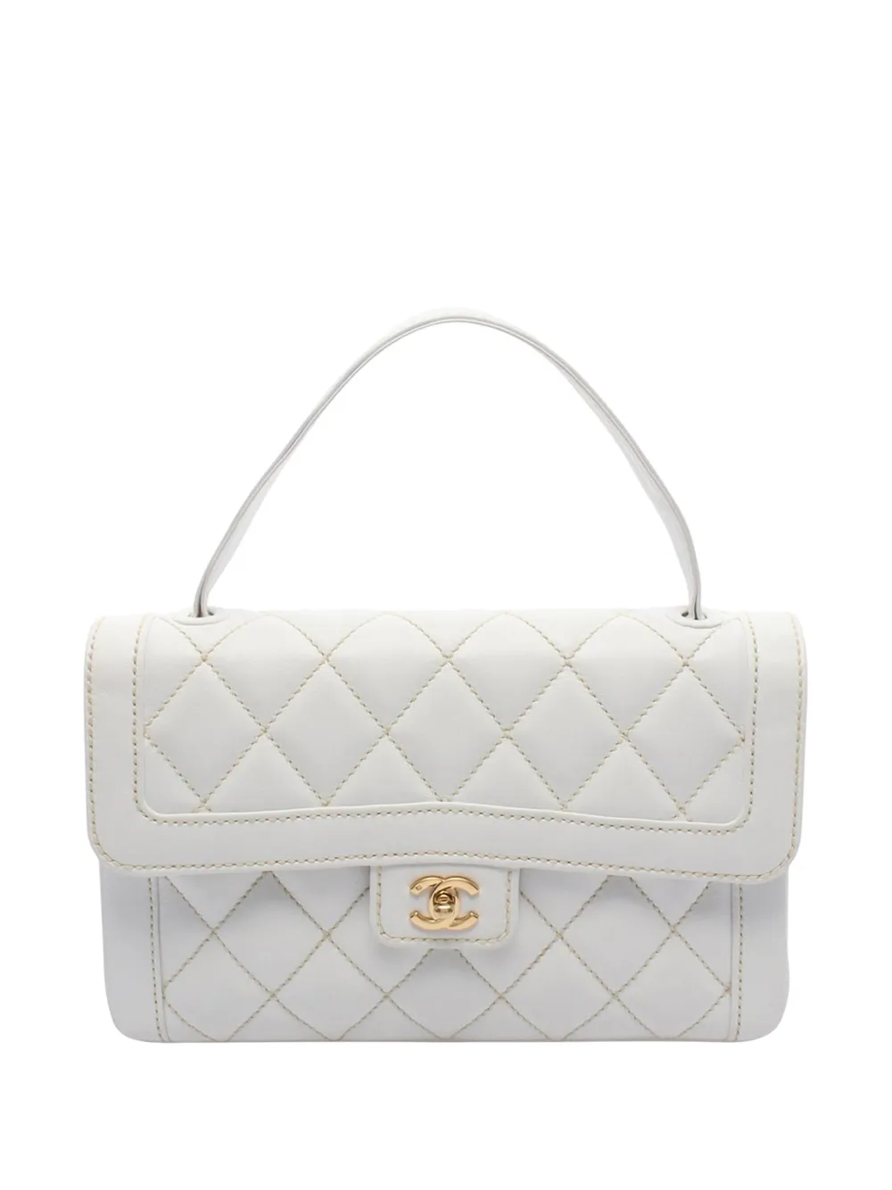 CHANEL Pre-Owned 2004-2005 Mini CC Shiny Aged Calfskin Top Handle Flap handbag - Bianco
