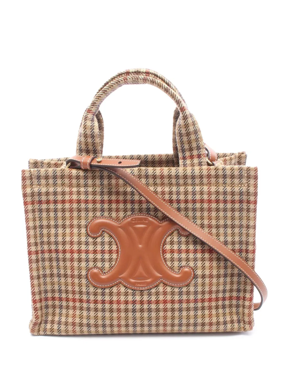 Celine Pre-Owned 2010-2026 Small Tweed Triomphe Cabas Thais Tote satchel - Nude