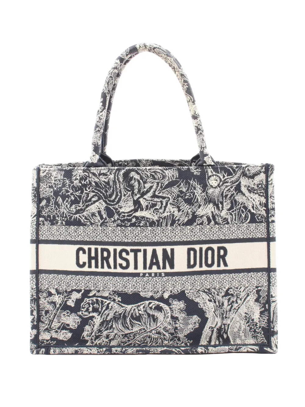 Christian Dior Pre-Owned 2010-2026 Medium Canvas Embroidered Reverse Dioriviera Toile De Jouy Book tote bag - Blu