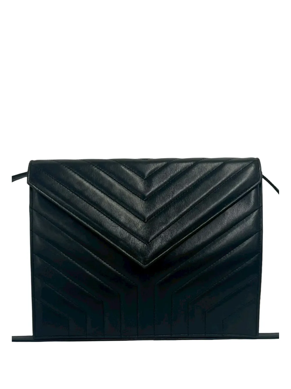 Saint Laurent Pre-Owned 20th Century Chevron Leather crossbody bag - Nero