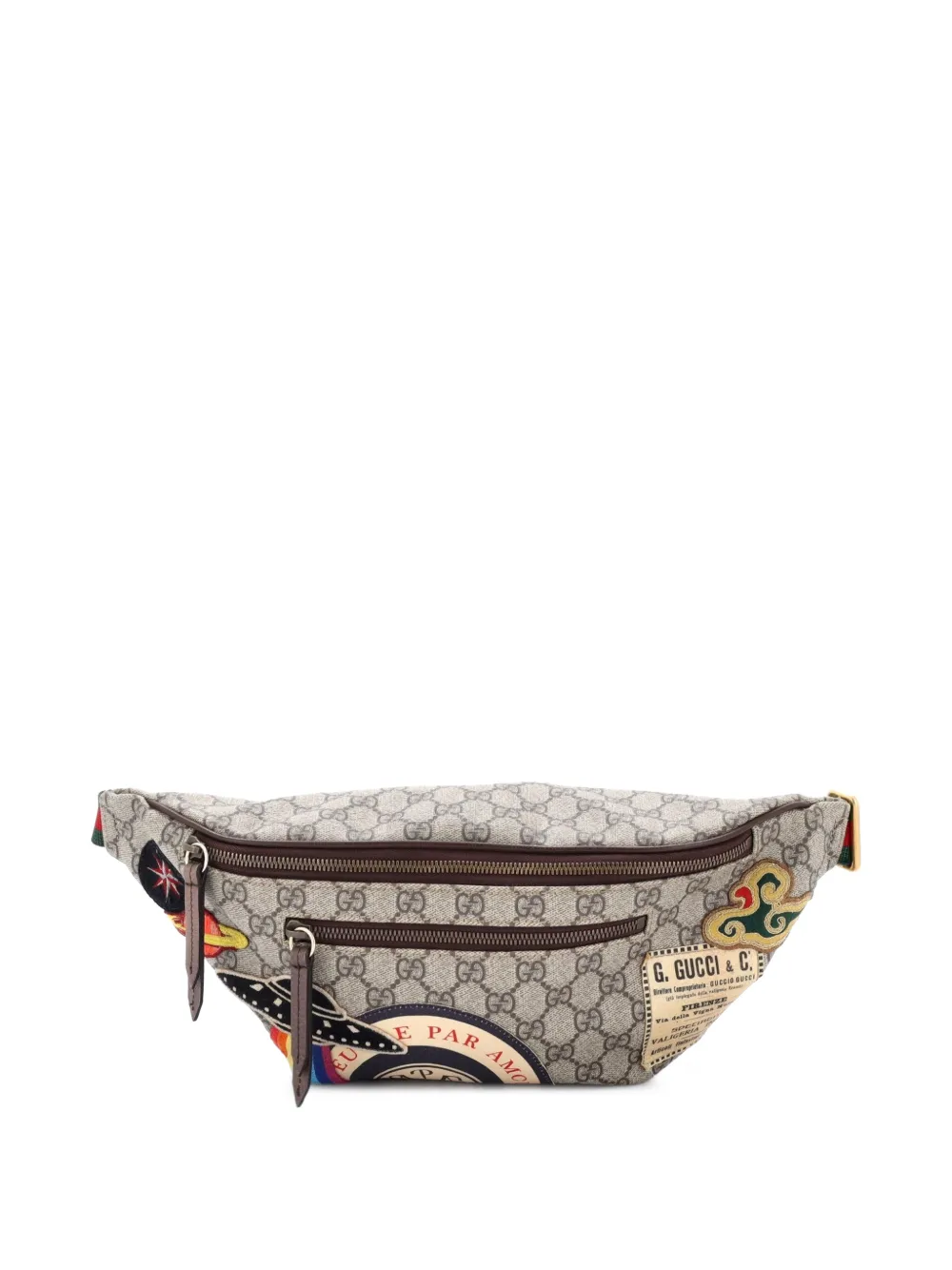 Gucci Pre-Owned Courrier Zip GG Coated Canvas with Applique belt bag - Marrone