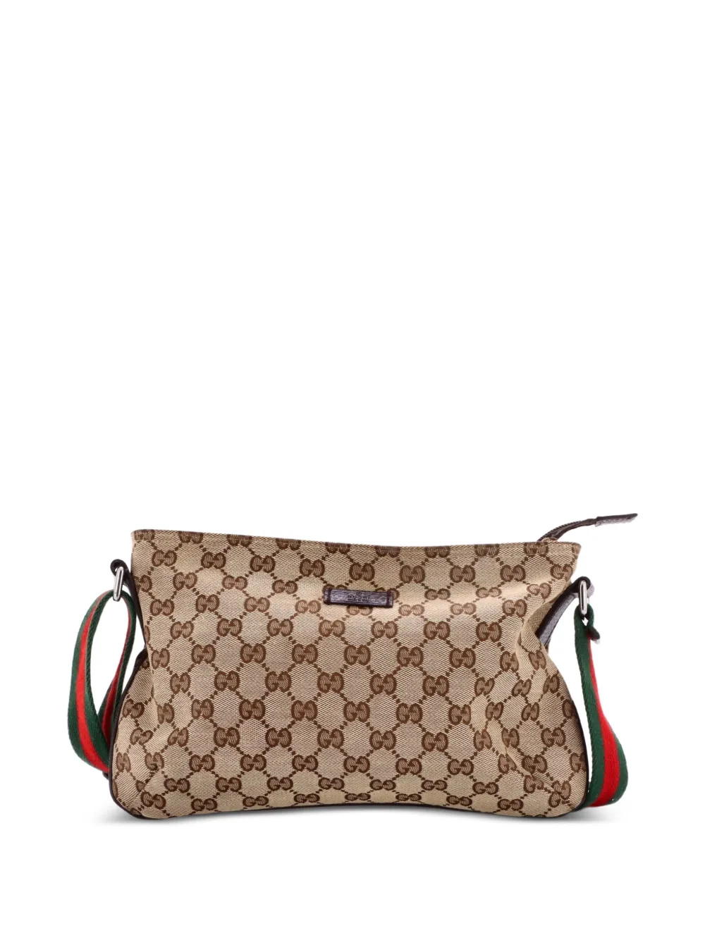 Gucci Pre-Owned Web Strap Messenger Bag GG Canvas Small crossbody bag - Marrone