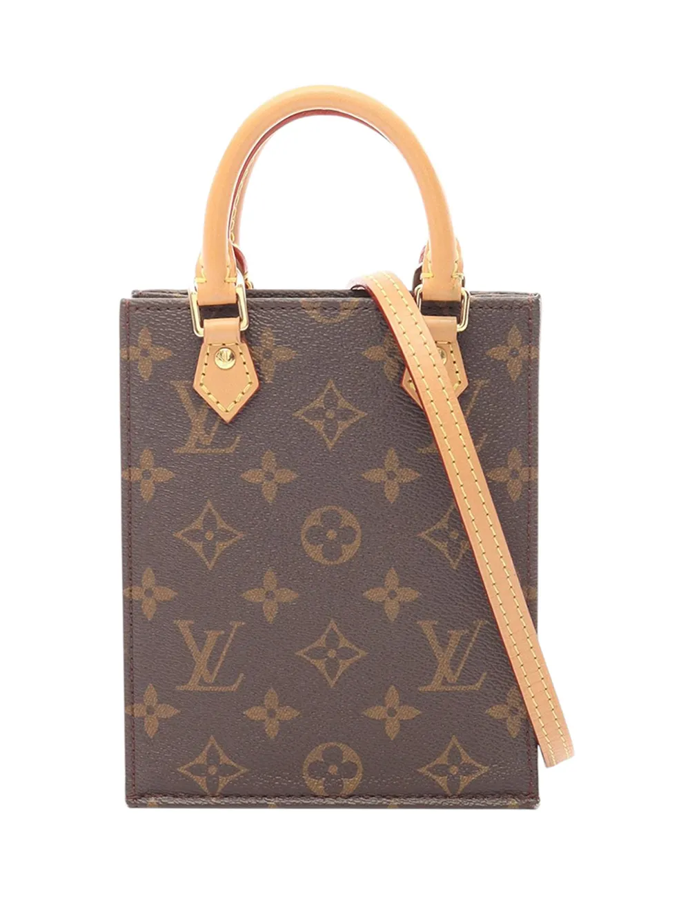 Louis Vuitton Pre-Owned 2021-2026 Monogram Petit Sac Plat satchel - Marrone