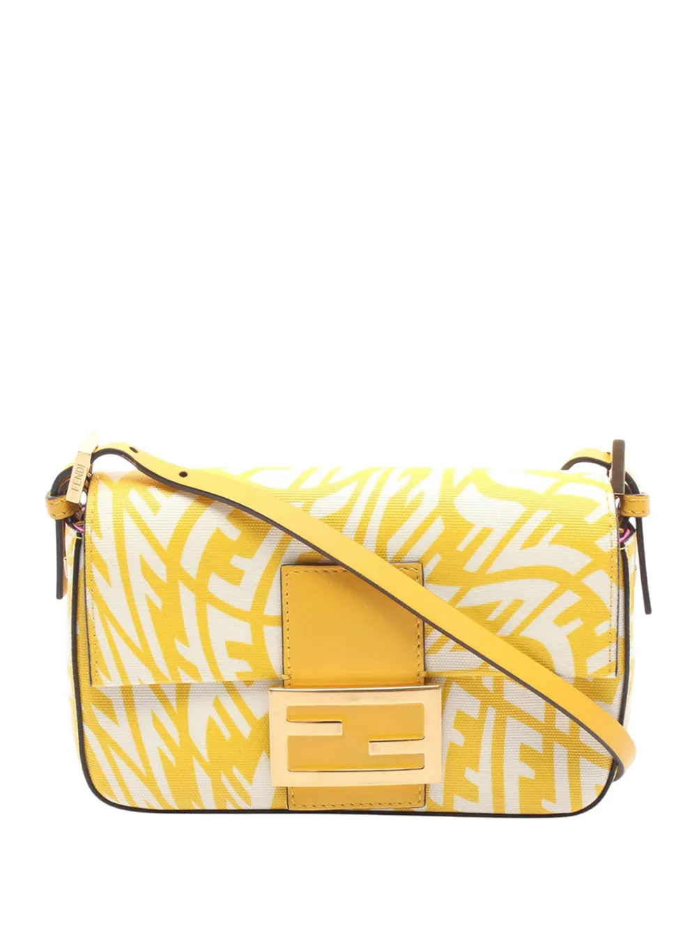 Fendi Pre-Owned 2010-2026 Sarah Coleman Zucca Coated Canvas 1997 Vertigo Baguette shoulder bag - Giallo