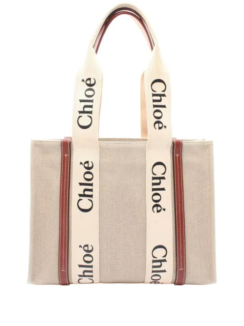 Chloé Pre-Owned bolso shopper Woody mediano de lona 2010-2026