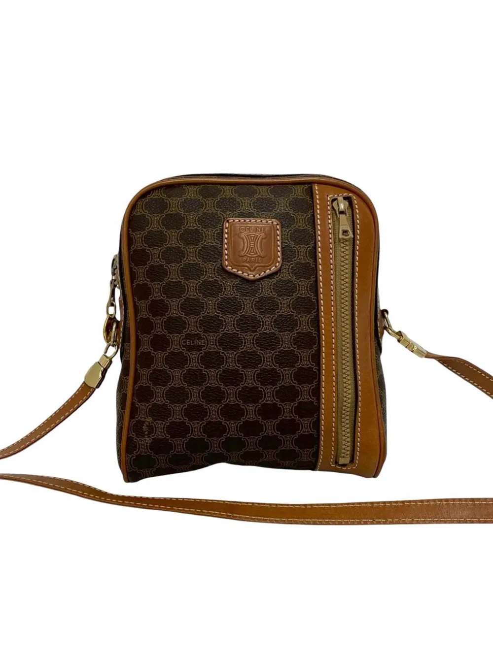 Celine Pre-Owned 2006 Macadam Coated Canvas crossbody bag - Brown