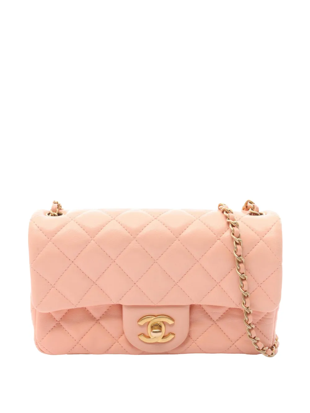 CHANEL Pre-Owned 2021-2026 Mini Rectangular Classic Lambskin Single Flap crossbody bag - Rosa