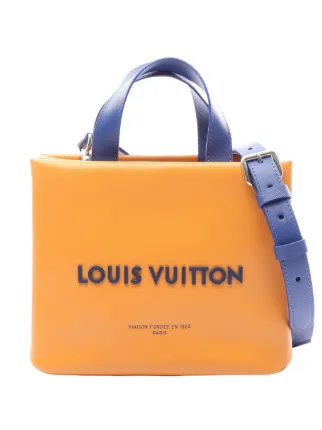 LOUIS VUITTON エコバッグ オレンジ イエロー Louis Vuitton Pre-Owned 2021-2026 Leather Mini Shopper Tote