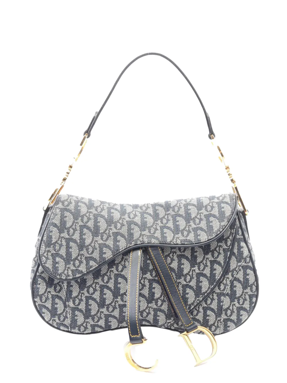 Christian Dior Pre-Owned 2010-2026 Diorissimo Canvas Double Saddle Bag shoulder bag - Blu