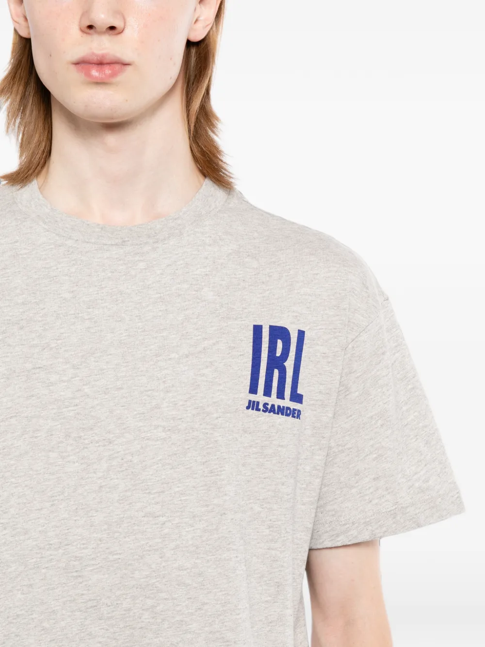 Jil Sander T-shirt met logoprint met ronde hals Grijs