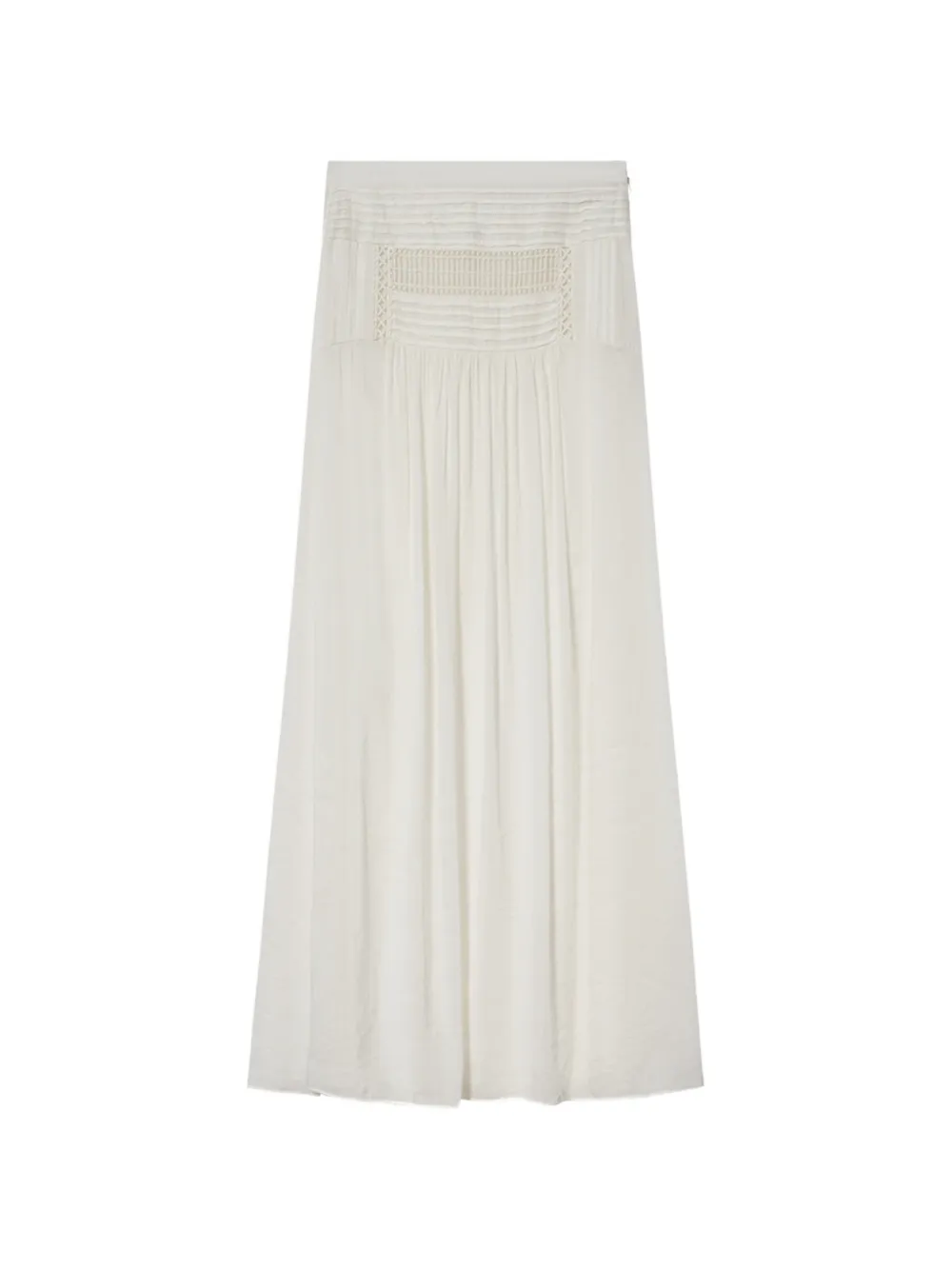 MARANT ÉTOILE Pylka crochet-embroidered pleated maxi skirt - Weiß