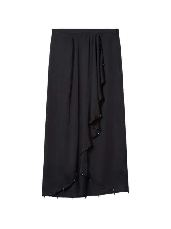 Marant Étoile Vanille Draped Midi Skirt in Black