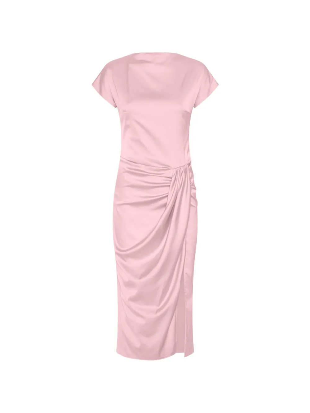 ROTATE BIRGER CHRISTENSEN Abito midi con ruches e maniche ad aletta - Rosa