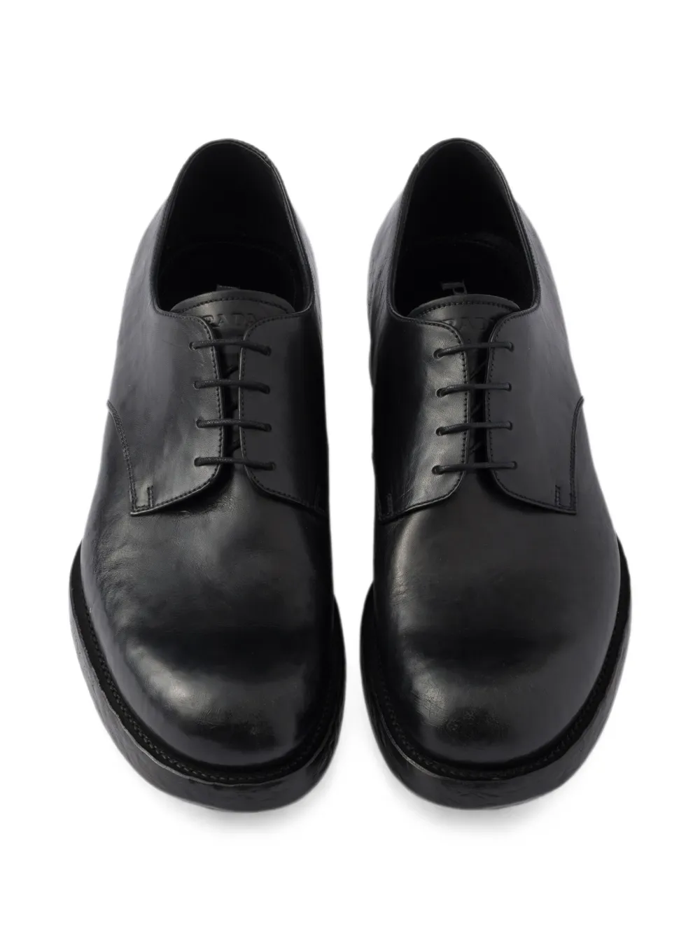 Prada Antieke leren veterschoenen Zwart