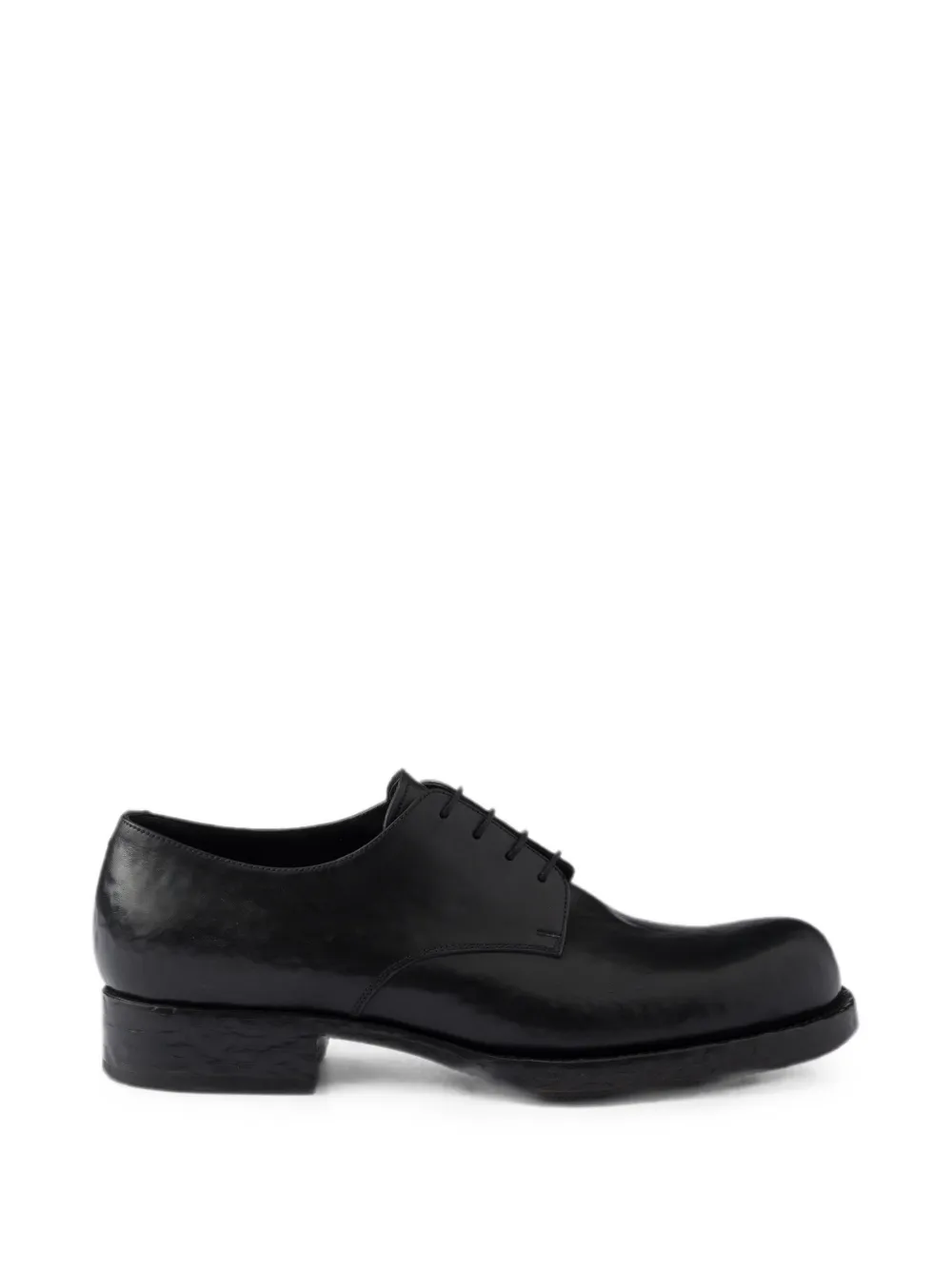 Prada Schnürschuhe aus antikem Leder - Schwarz