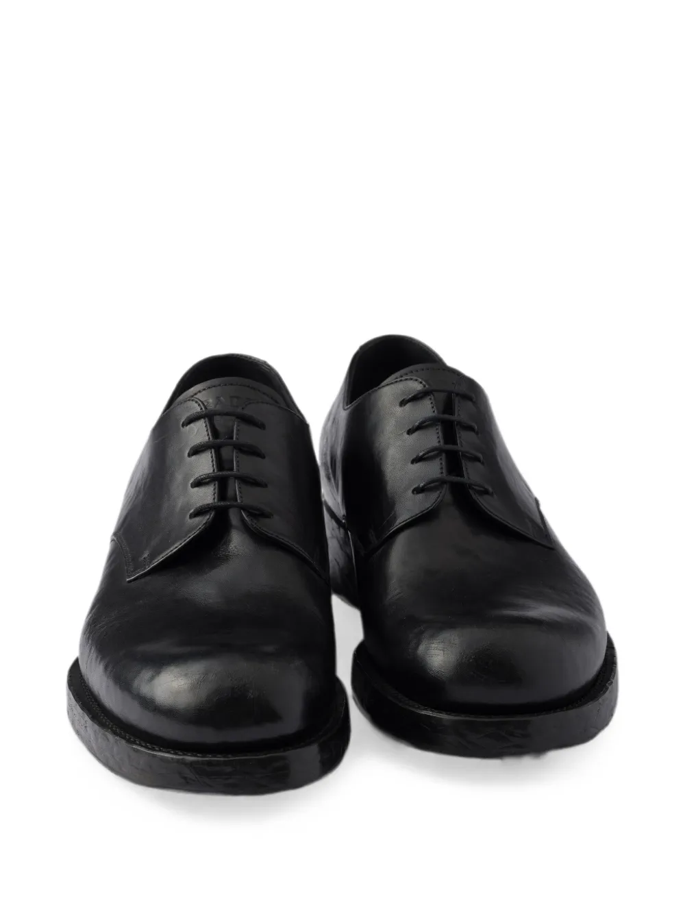 Prada Antieke leren veterschoenen Zwart