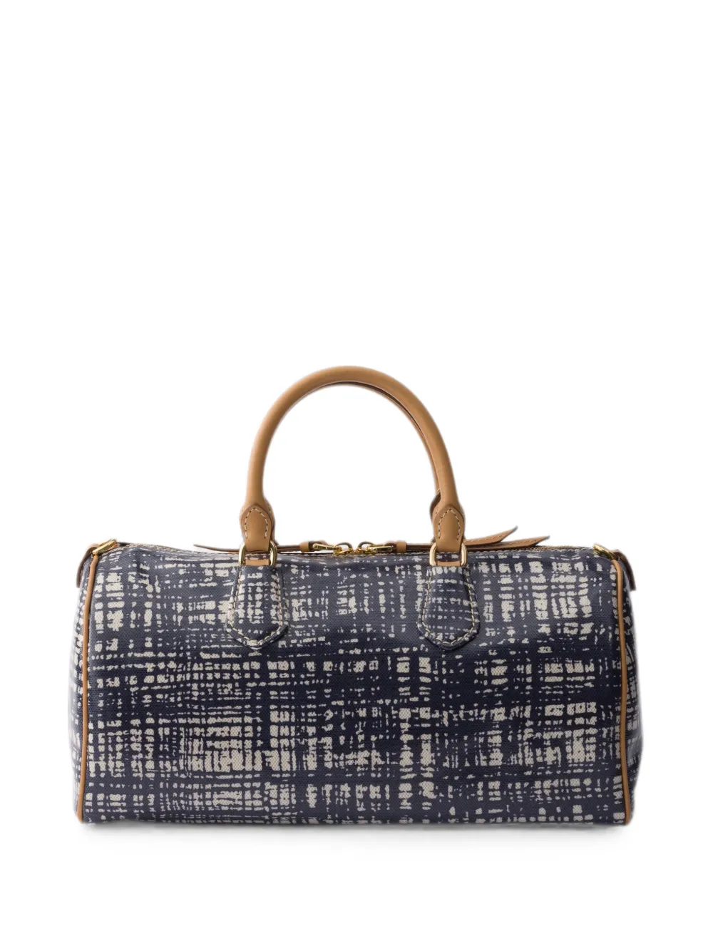 Prada Medium leren en linnenblend handtas Blauw