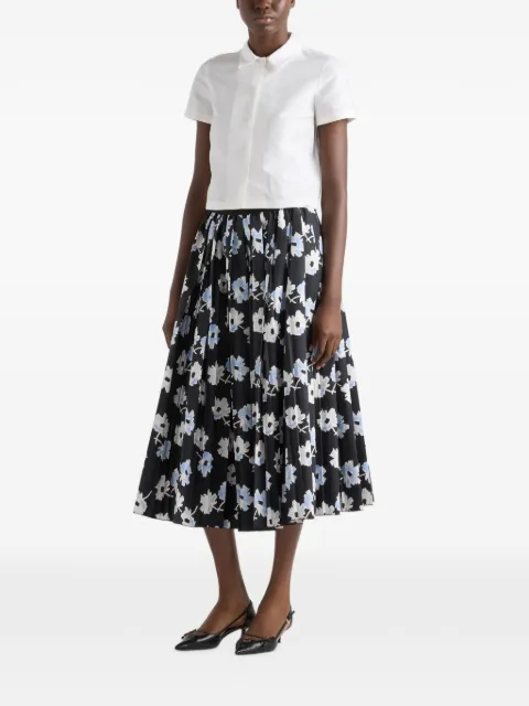 Prada pleated poplin skirt