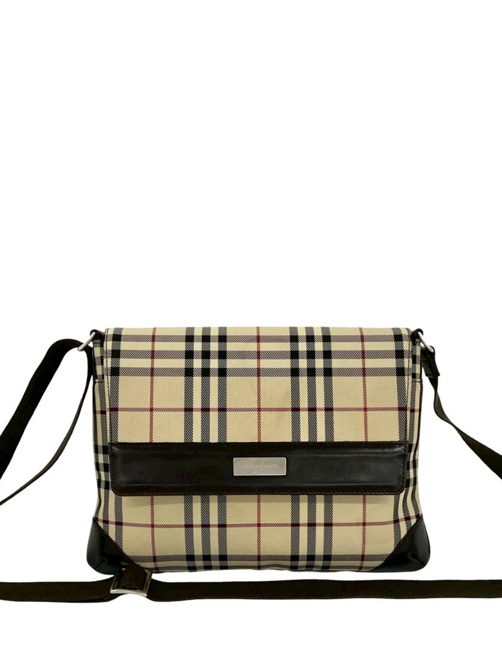 Burberry Pre-Owned 2000-2017 House Check Canvas Flap crossbody bag - Neutrals