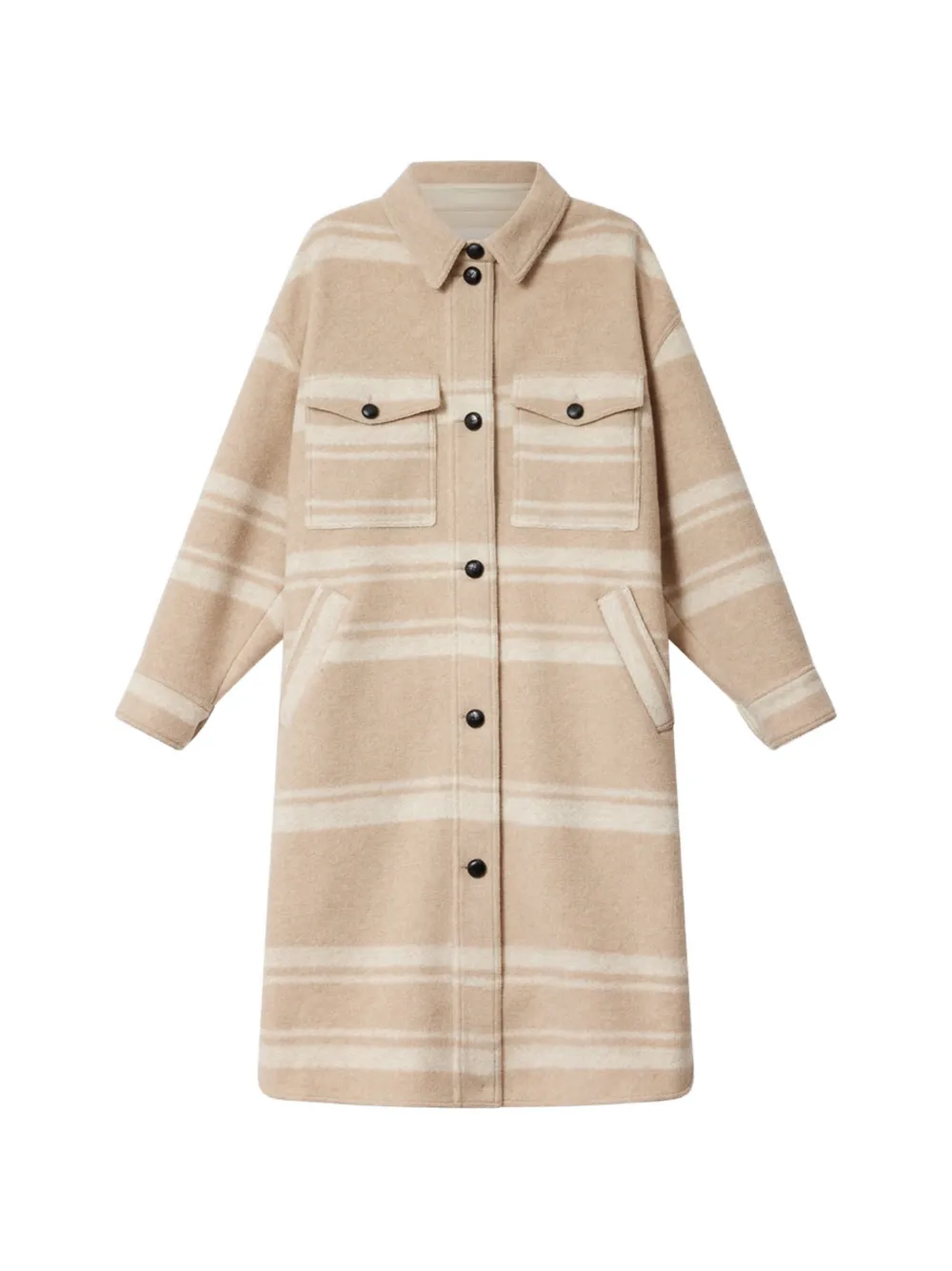 MARANT ÉTOILE Djila striped coat - Nude