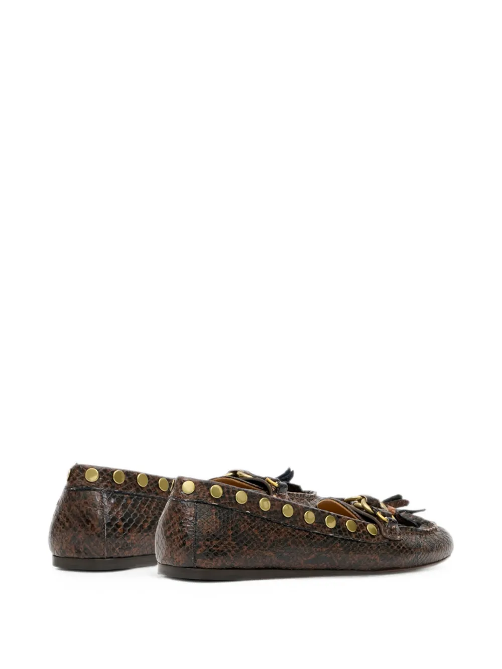 ISABEL MARANT Faxel studded smooth leather loafers Bruin